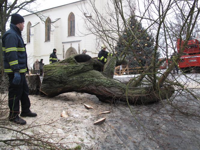 1.1.2014 požár stromu Litice