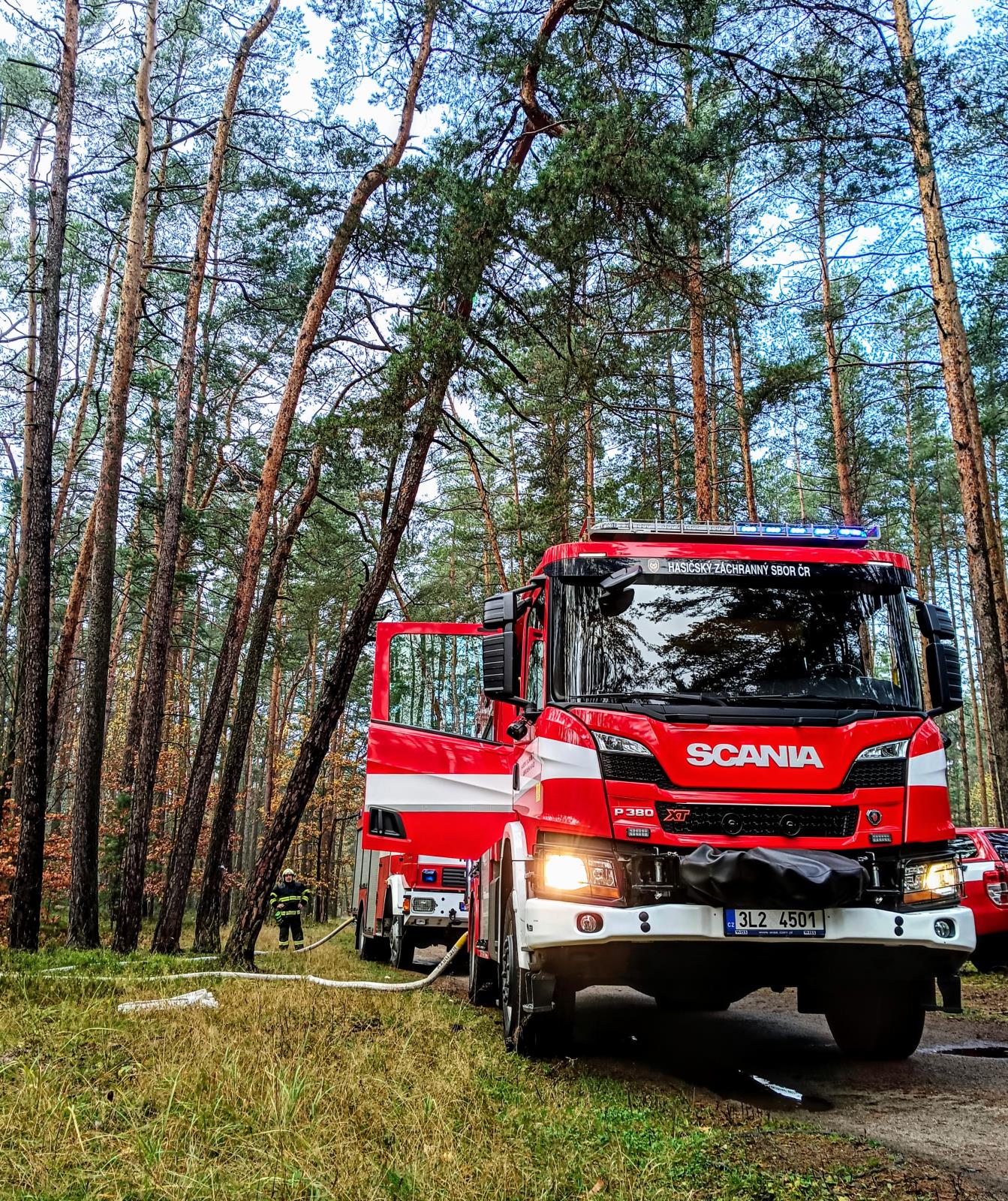 Cvičilo se v lesním terénu