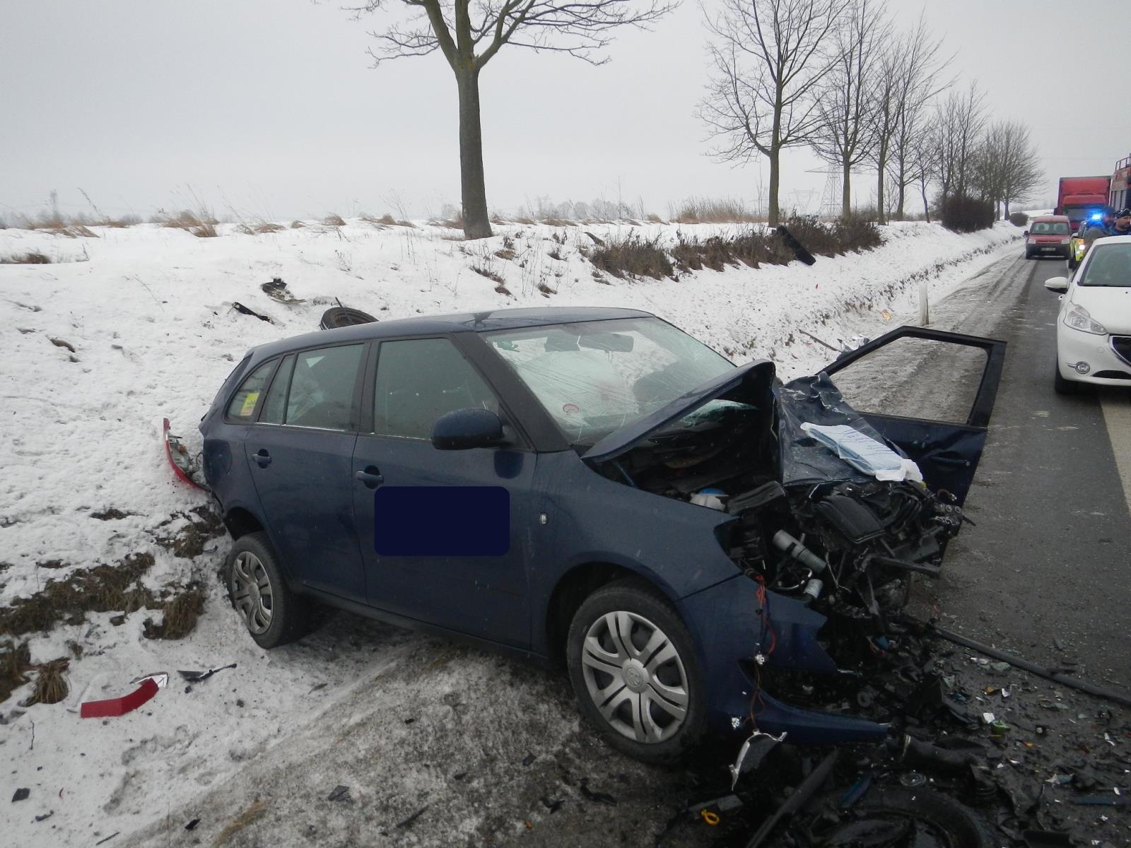 Dopravní nehoda 2 OA, Ševětín - 25. 1. 2017 (2).JPG