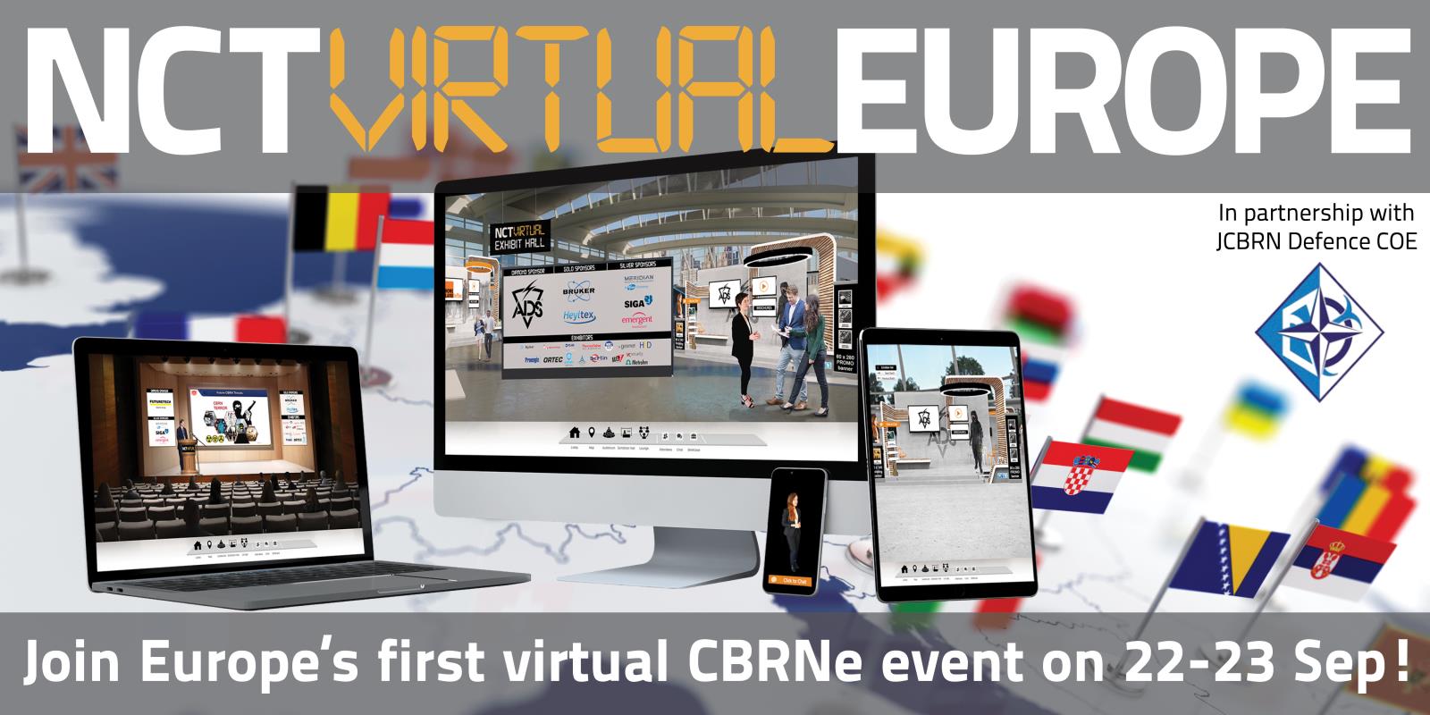 Grafická pozvánka na virtuální konferenci s tématikou CBRN