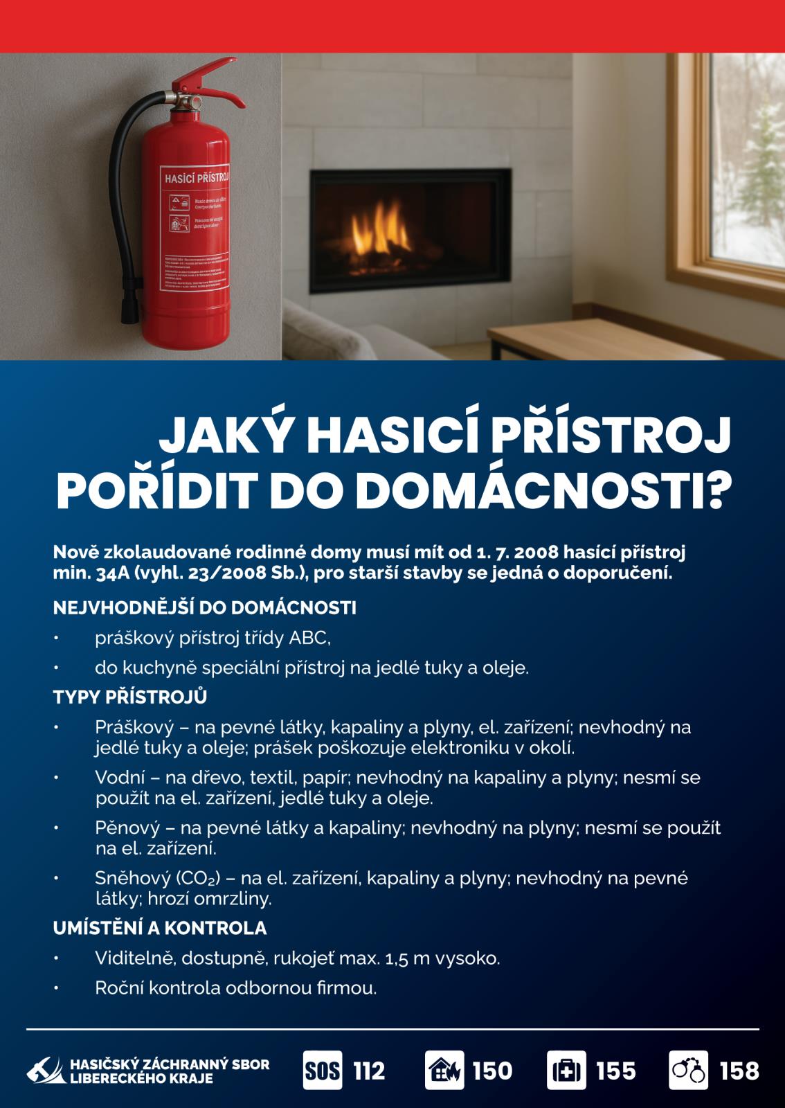 Jaký hasící přístroj pořídit do domácnosti