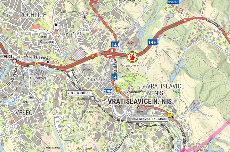 Místo události vyznačené na mapě