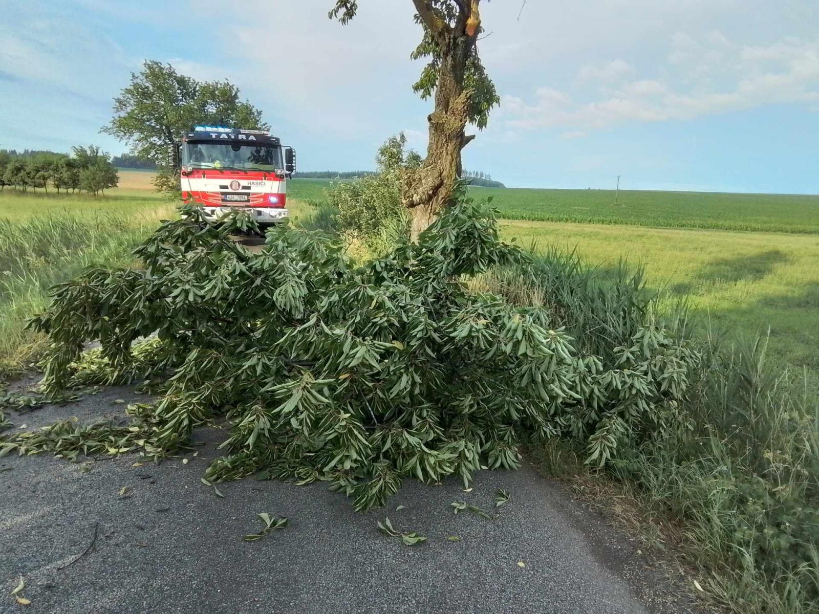 Následky bouřky na Vysočině