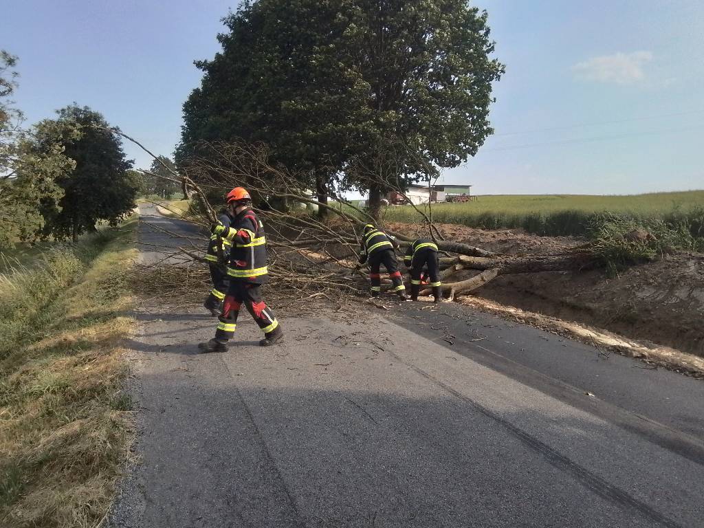 Následky bouřky na Vysočině