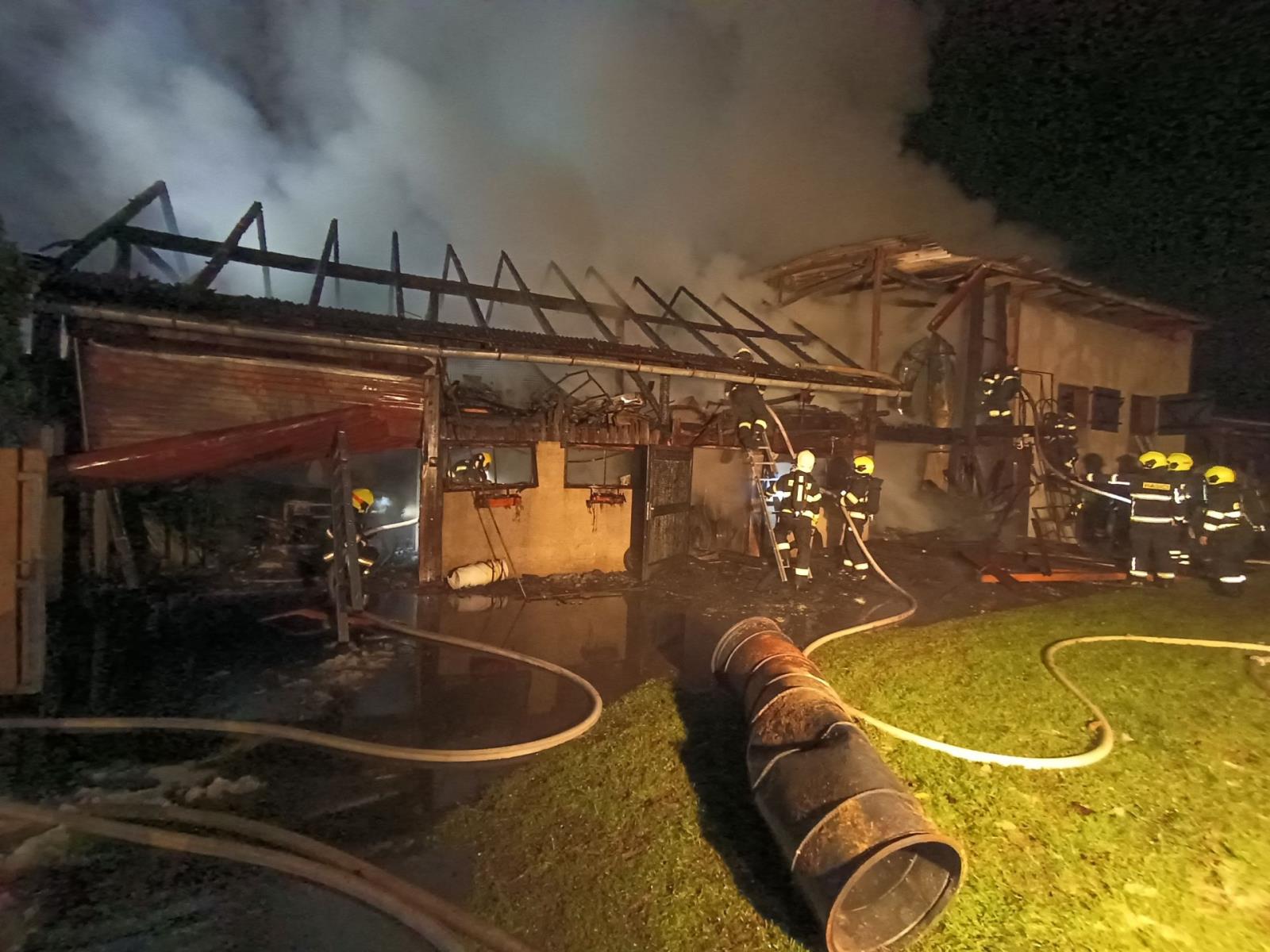 Požár, stodola Svijany