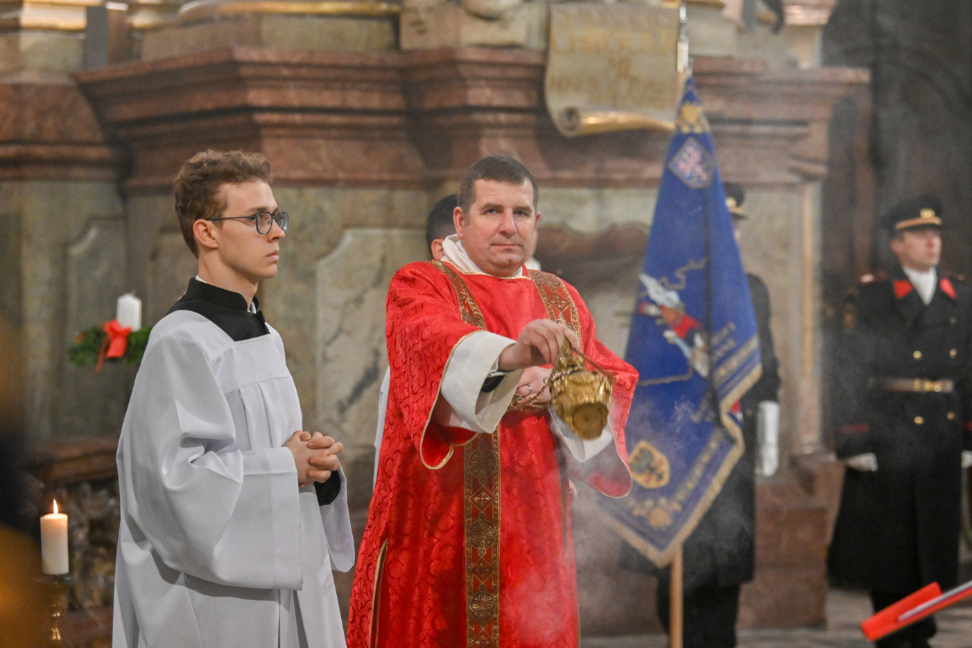 Slavnostní mše ke cti sv. Barbory v chrámu sv. Mikuláše v Praze na Malé Straně