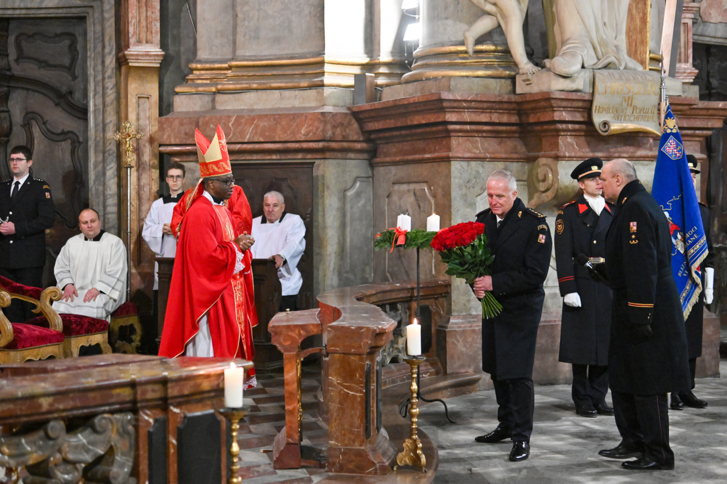 Slavnostní mše ke cti sv. Barbory v chrámu sv. Mikuláše v Praze na Malé Straně