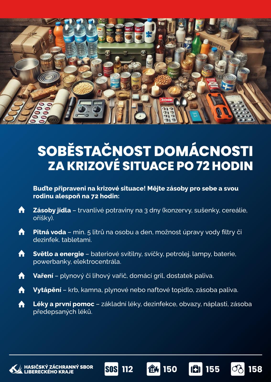 Soběstačnost domácnosti za krizové situace po 72 hodin