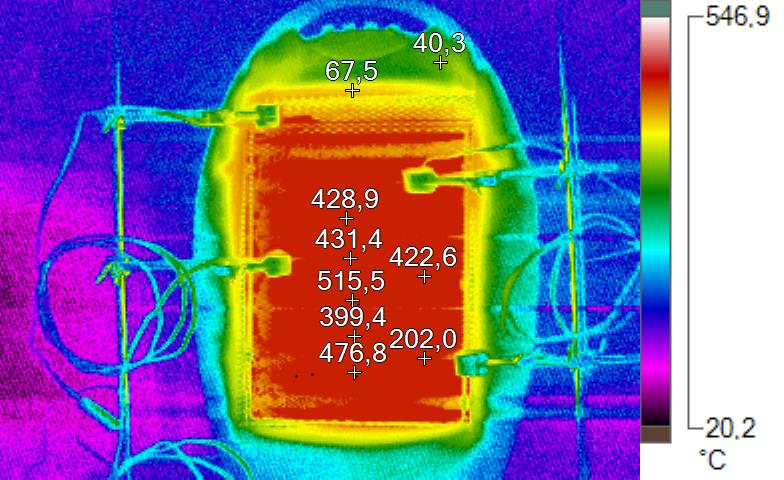 Termosnímek halogenového topidla