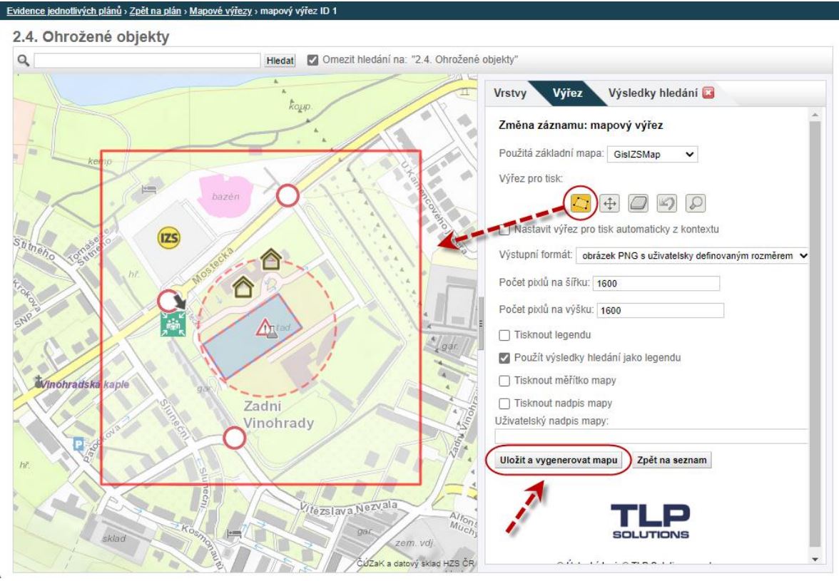 Generování mapového výřezu