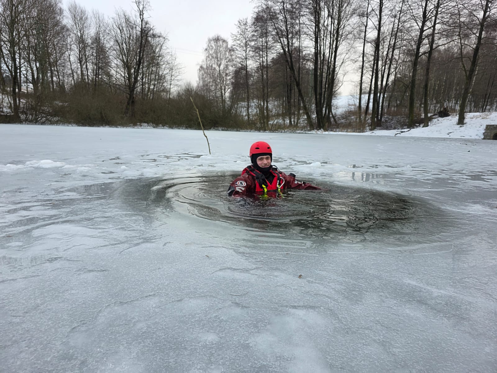 Výcvik na zamrzlé vodní hladině, Liberec