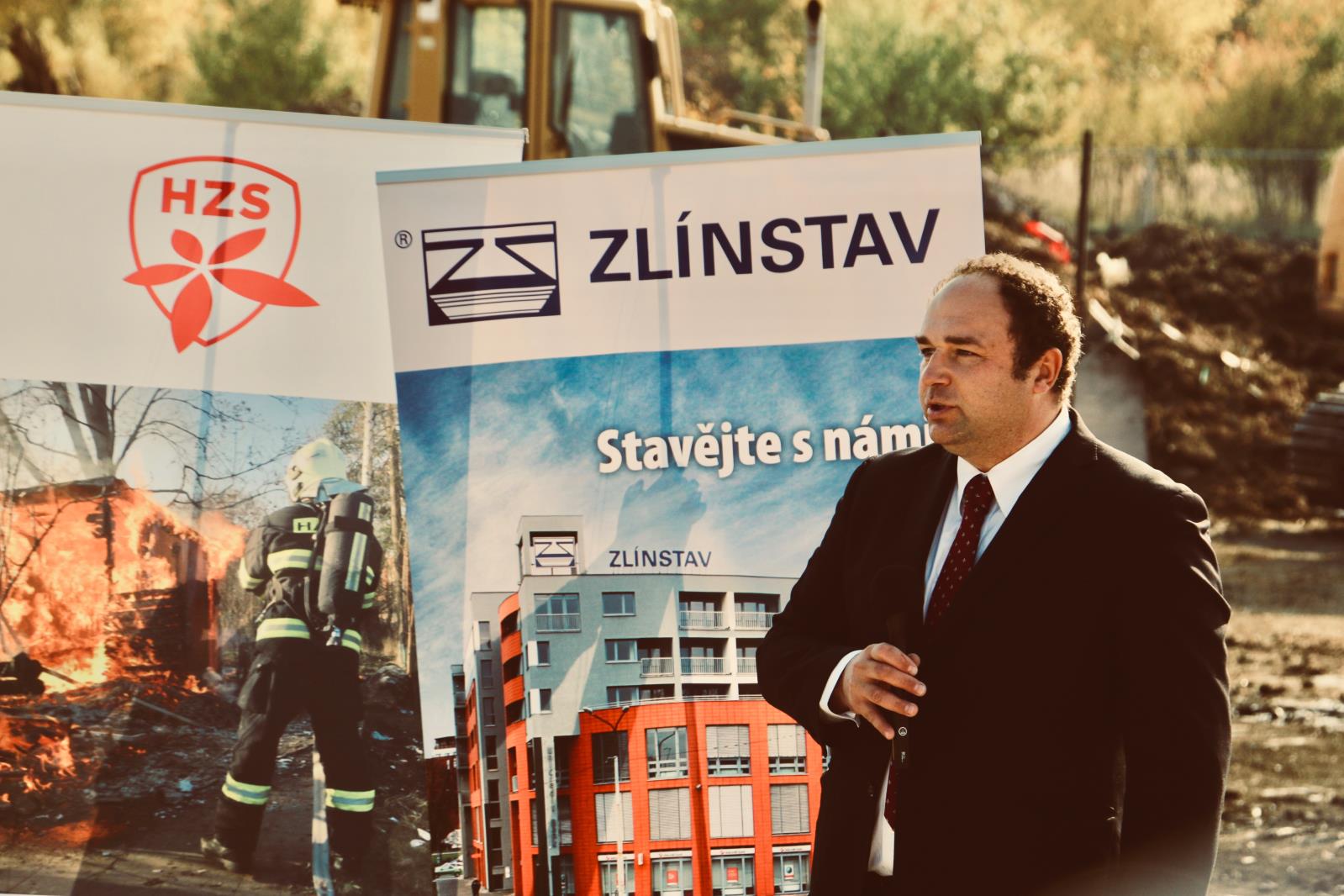 poklepání základního kamene výstavby stanice a územního odboru v Přerově