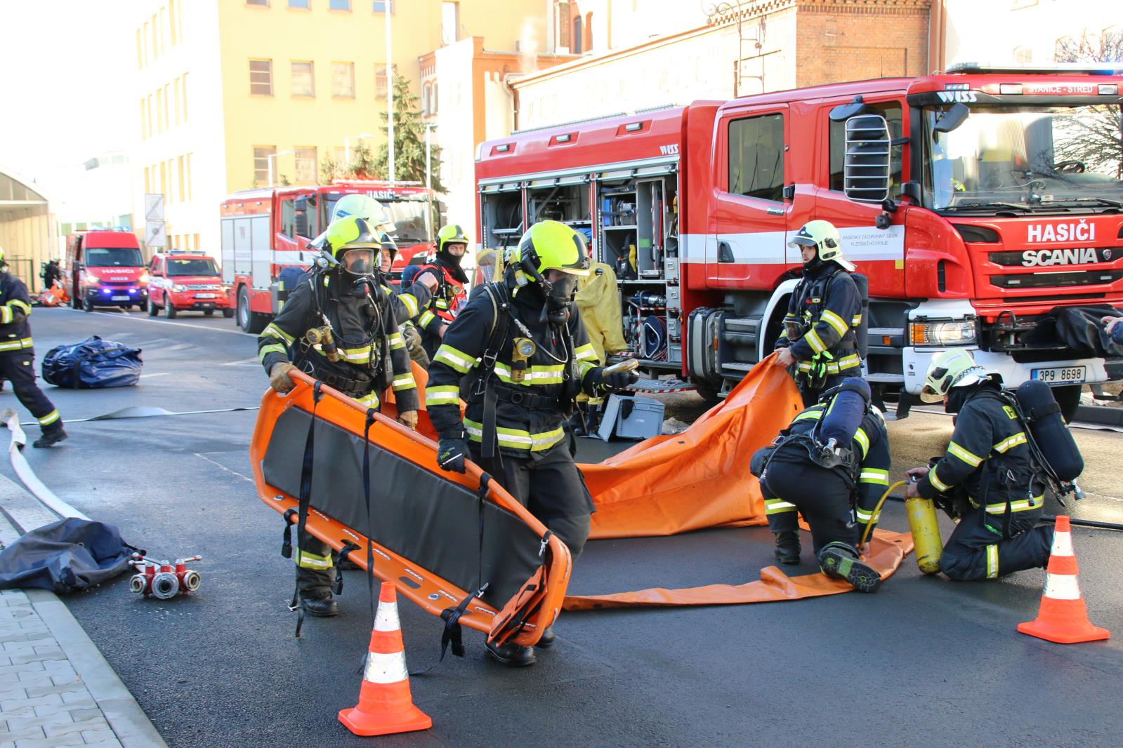 prověřovací cvičení na únik čpavku v Plzeňském Prazdroji (6).JPG