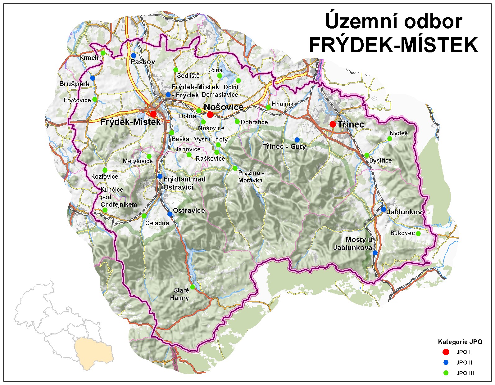 Mapa ÚO Frýdek-Místek