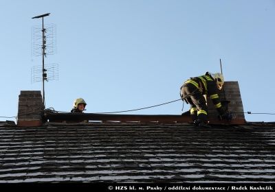 Likvidace požáru sazí v komíně, leden 2016