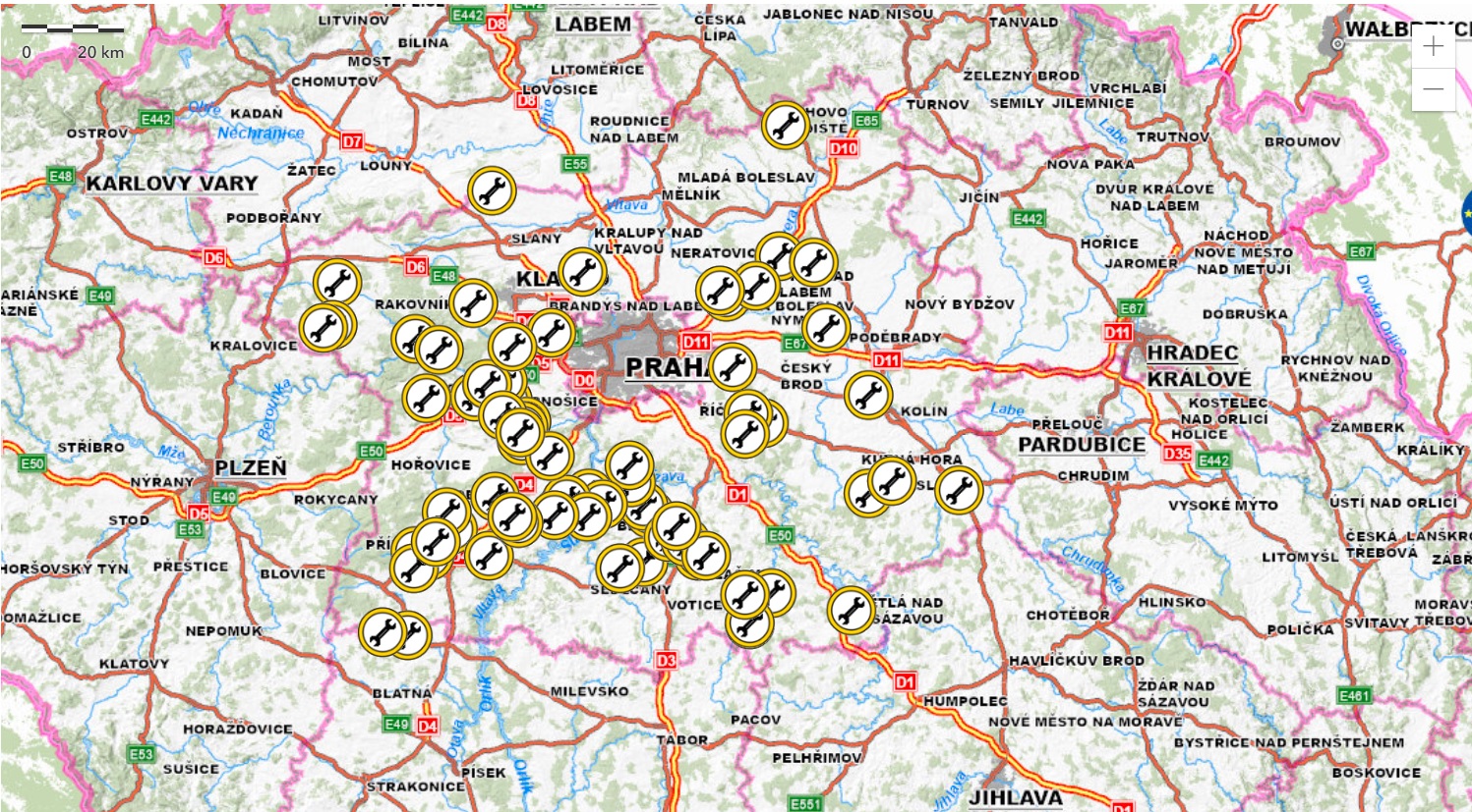 Mapa technických zásahů ve středu 24. ledna 2024.jpg