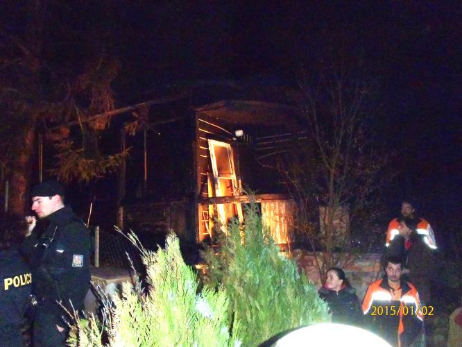 2.1.2015 požár chatek Sedlec