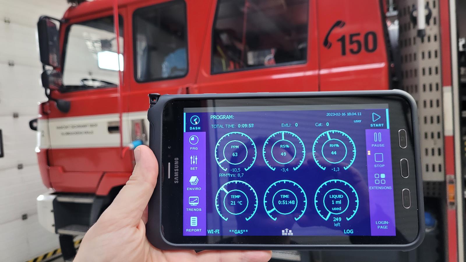 Testy dekontaminace v kabině CAS