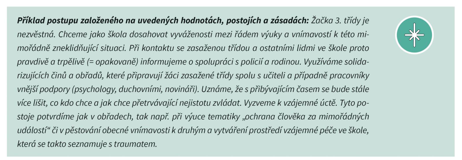 Ilustrační příklad s uvedenými postupy a doporučeními