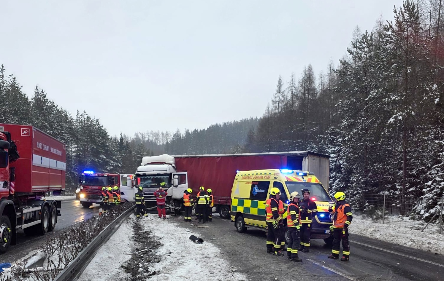 DN kamionu u Jítravy, 13. ledna 2026