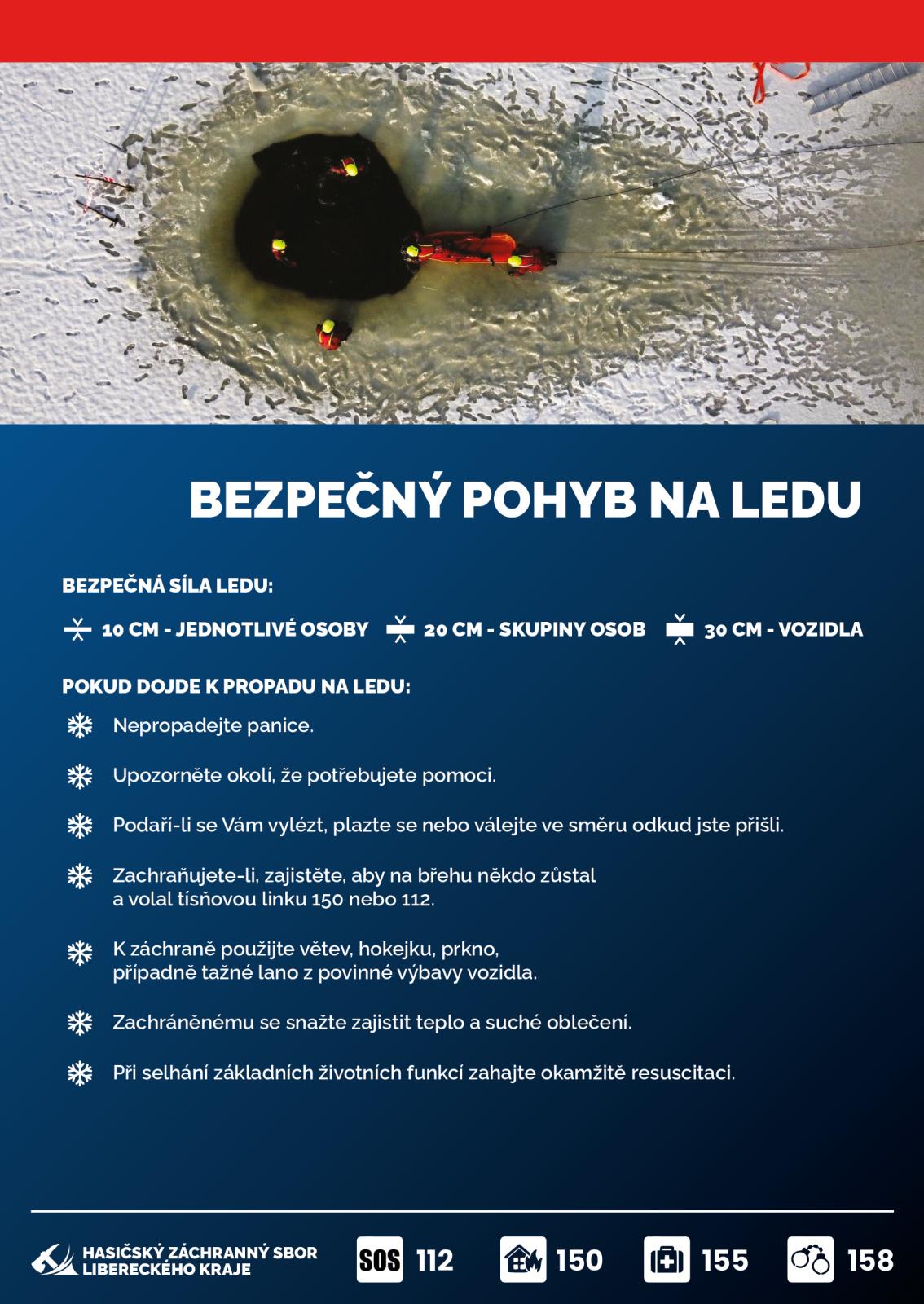 Hasiči radí občanům: Co dělat, když se pod někým propadne led