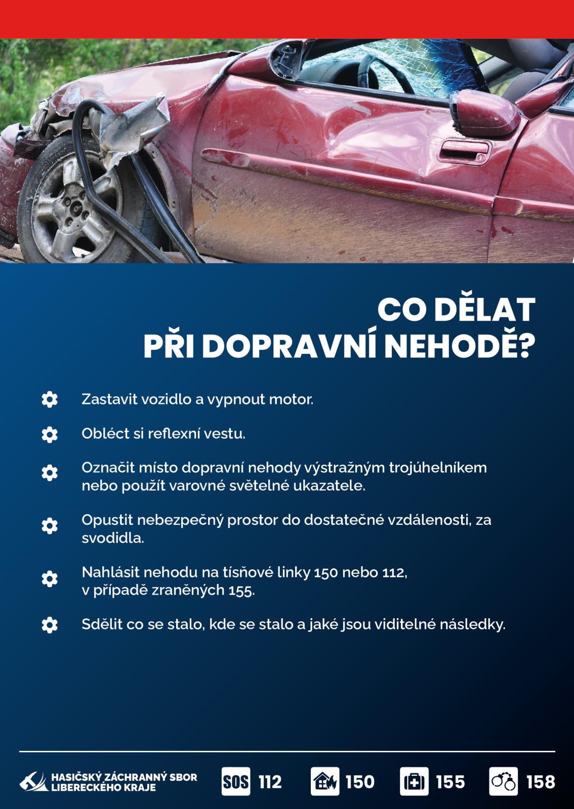 Leták - Co dělat při dopravní nehodě