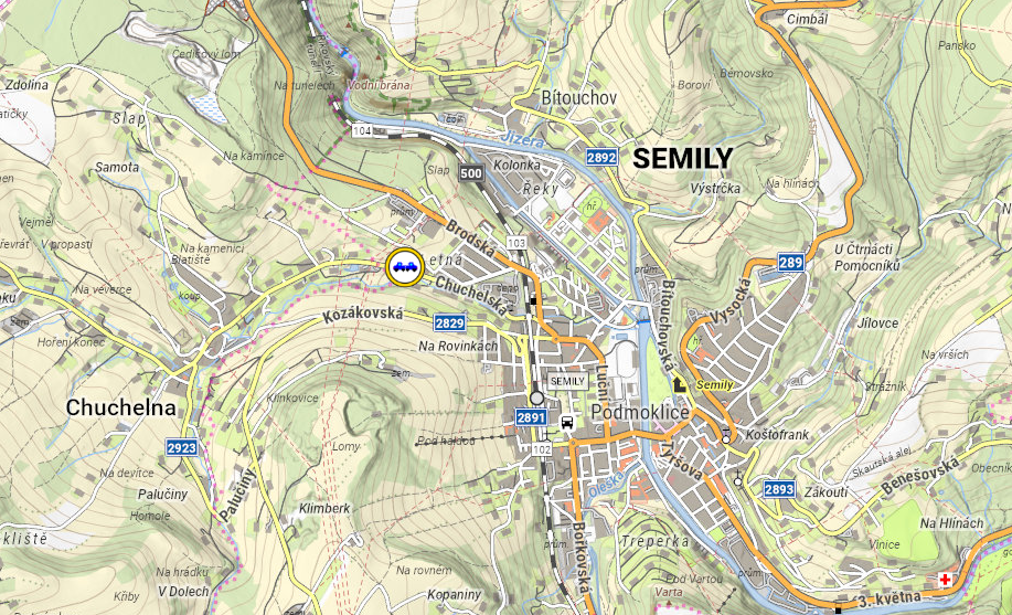 Označení místa, kde k dopravní nehodě došlo