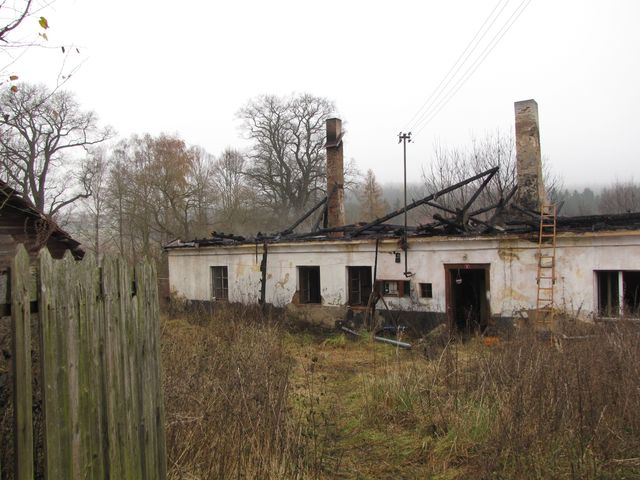 Požár fary Předslav