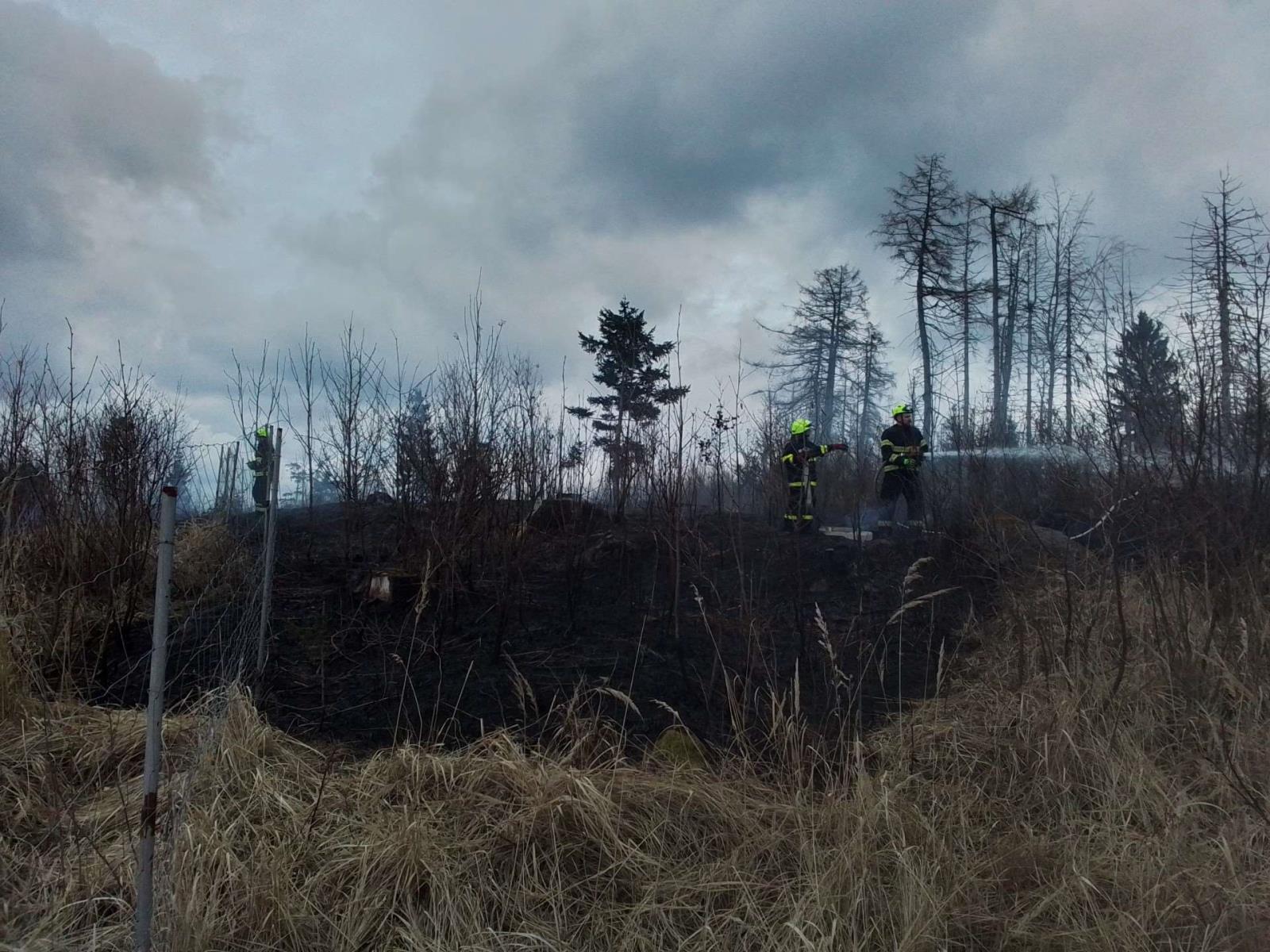 Požár lesního porostu u obce Chlumek