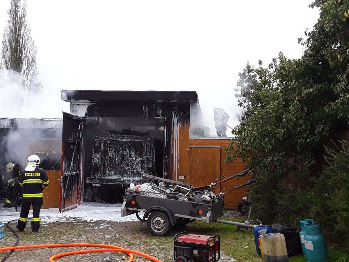 Požár víceúčelového objektu v Popicích na Jihlavsku