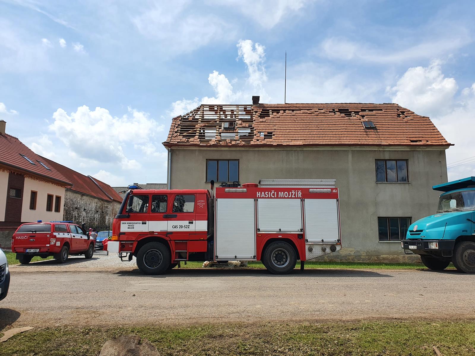 odstraňování škod ve Stebně, neděle 27. 6. 2021
