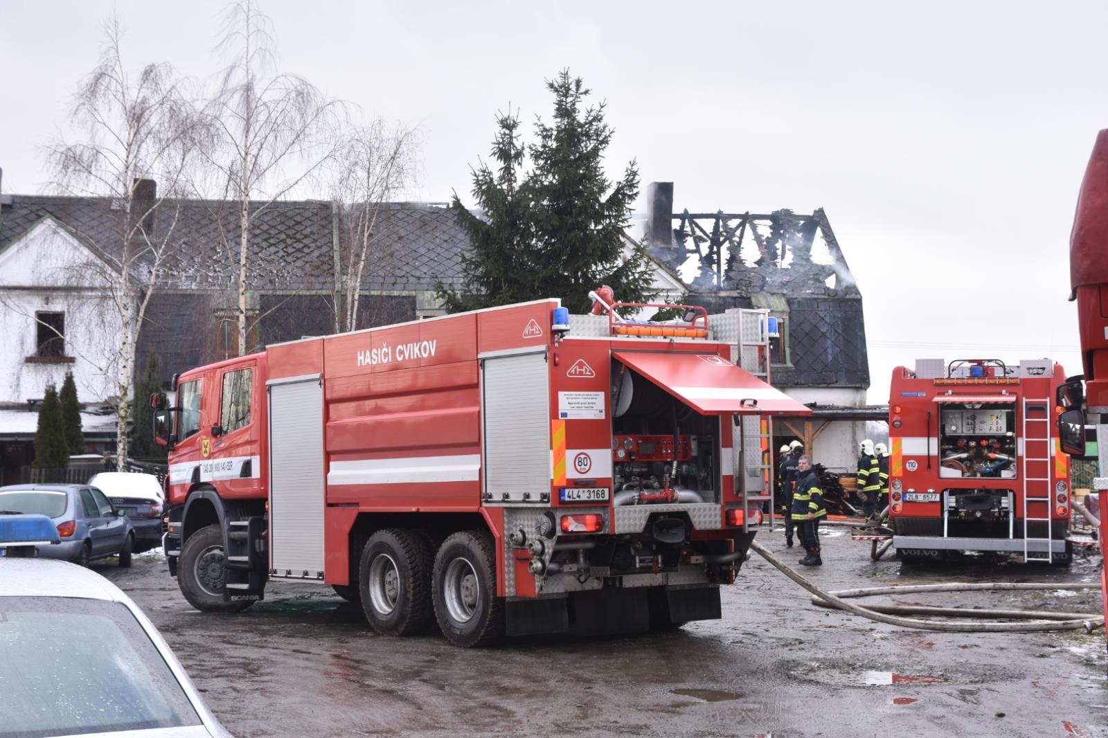 požár domu Nový Bor