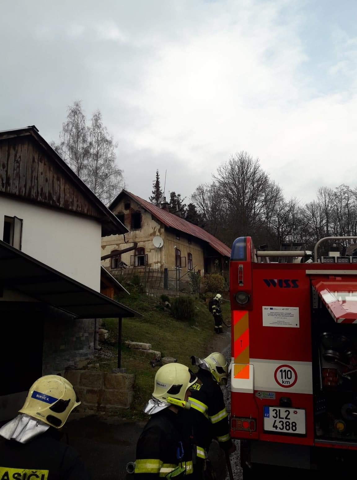 požár rodinného domu Držkov