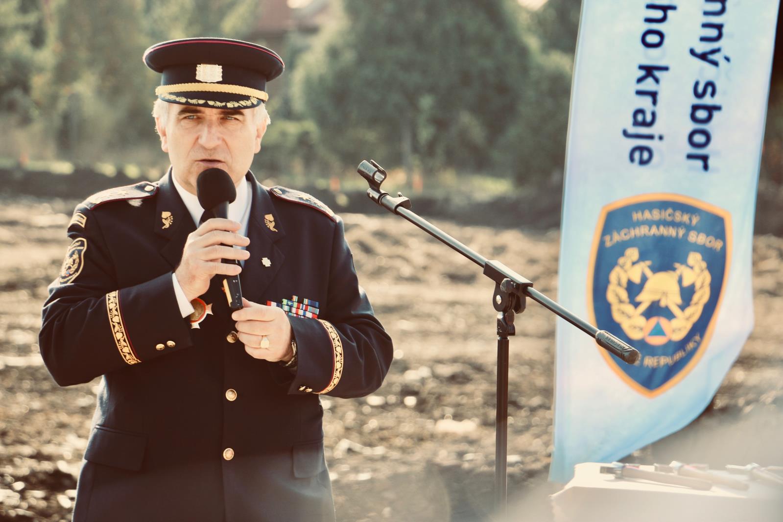 poklepání základního kamene výstavby stanice a územního odboru v Přerově
