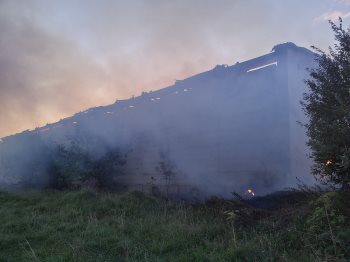 požár seníku v Červené Vodě