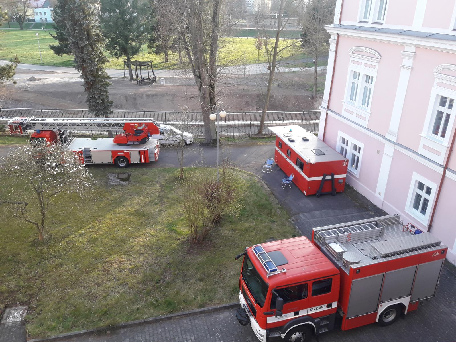 provizorní prostory výjezdové jednotky Semily