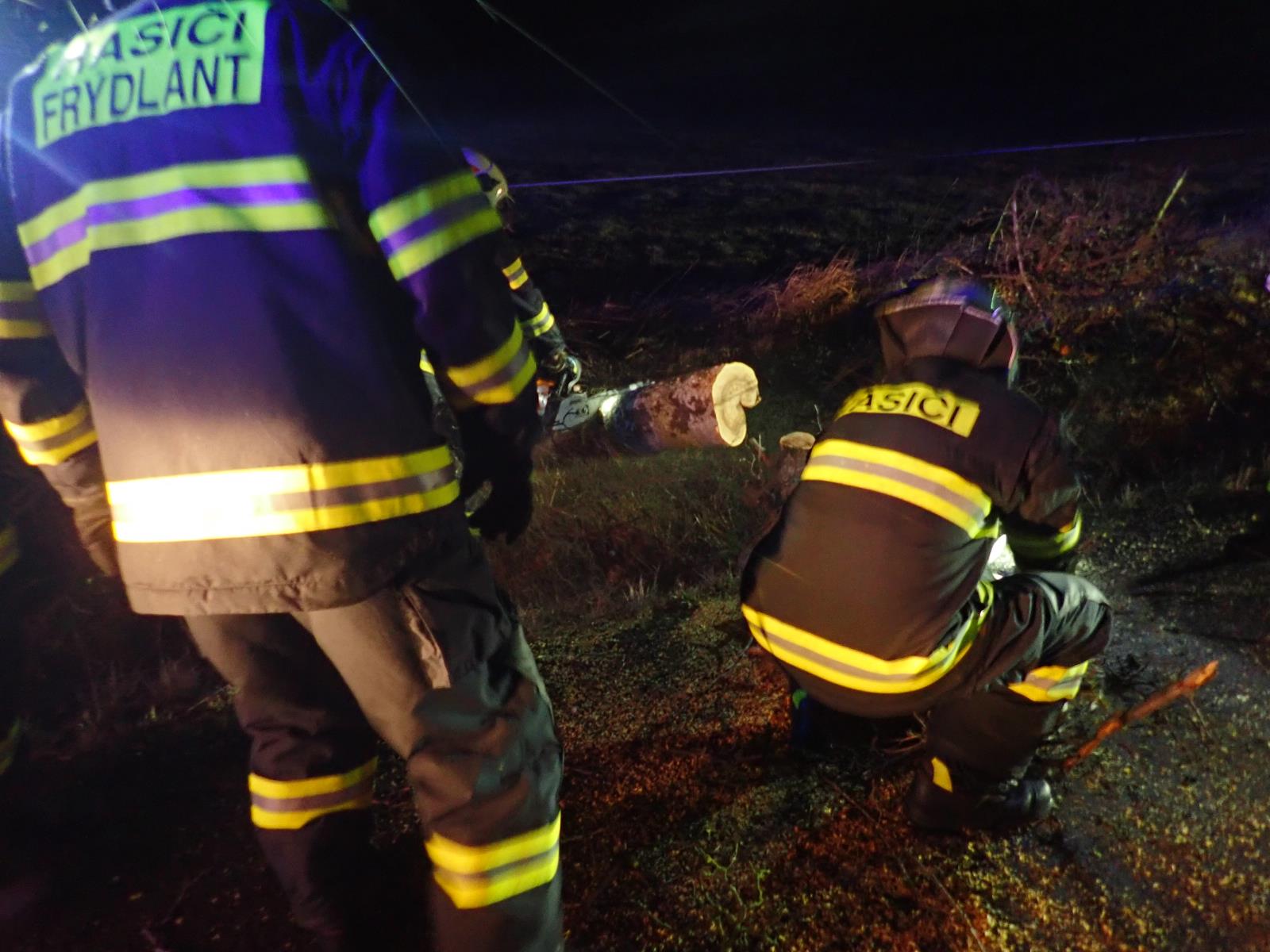 silný vítr v Libereckém kraji