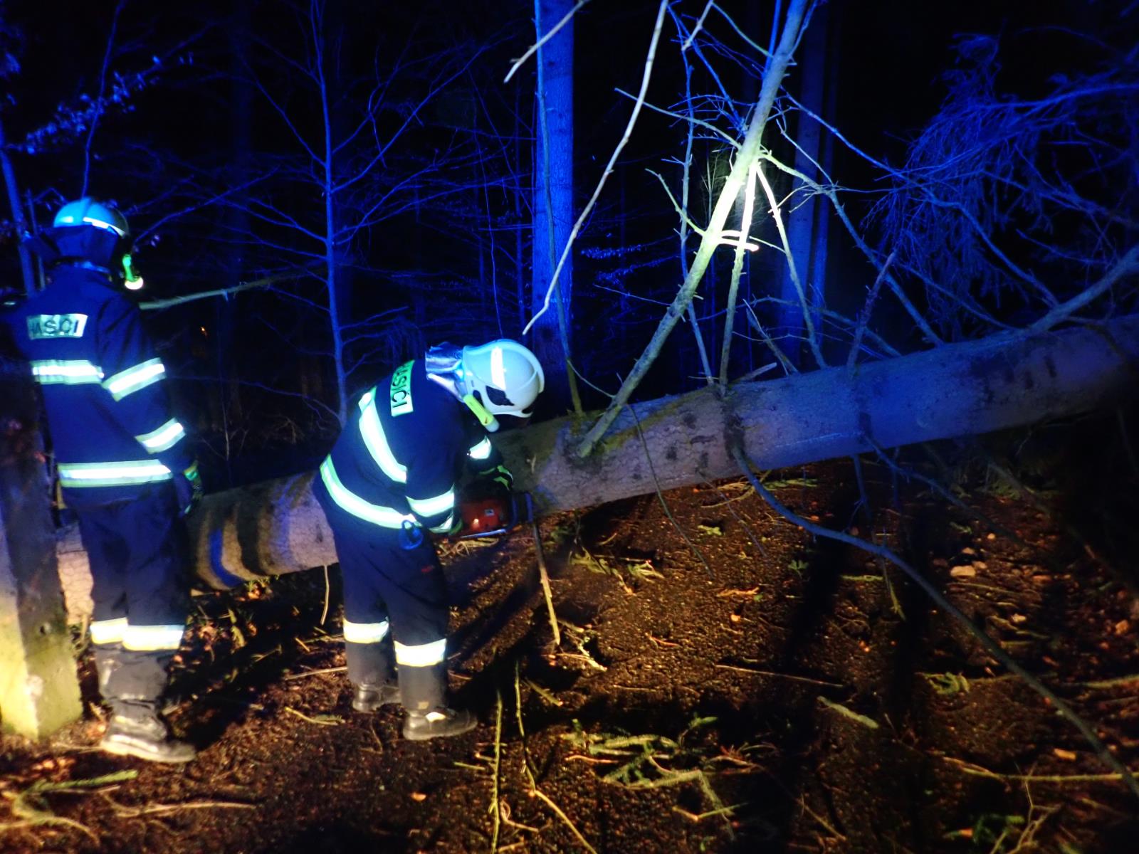 silný vítr v Libereckém kraji