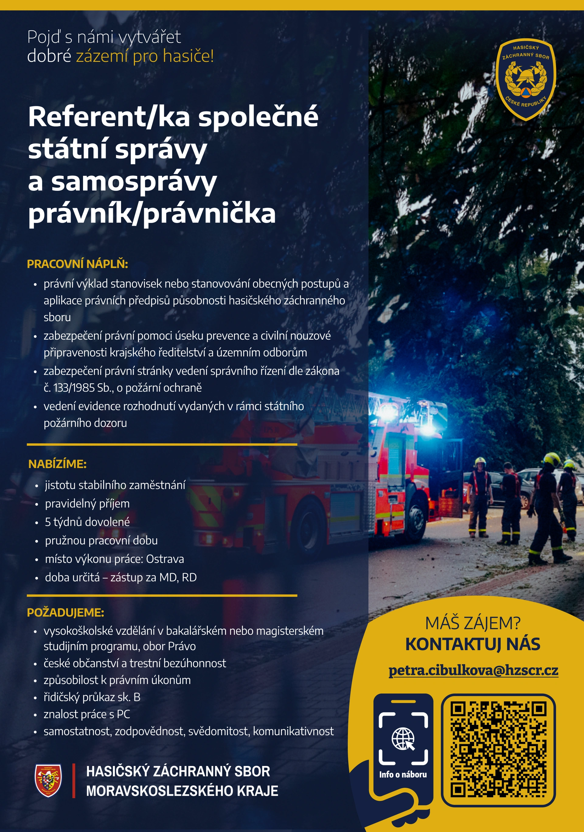 VŘ Ostrava - referent společné státní správy a samosprávy (právník) 12. PT