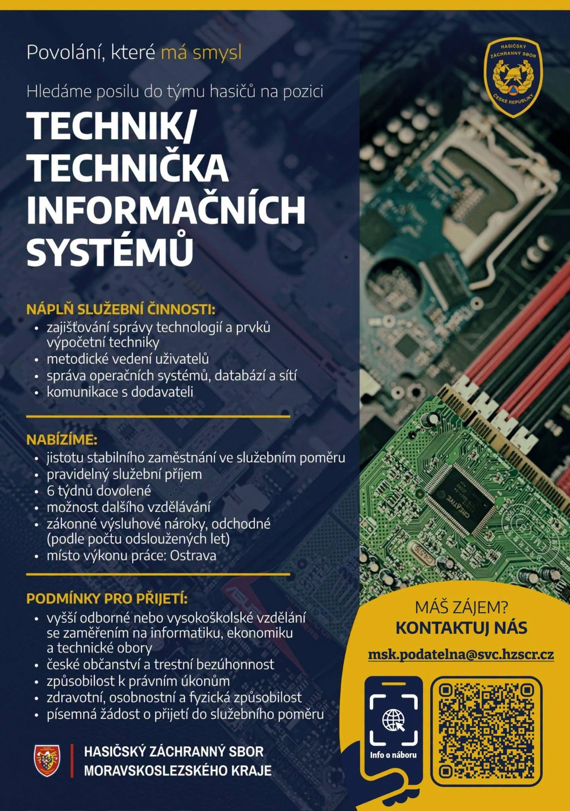 VŘ Ostrava - technik KIS informační služba 8. TT