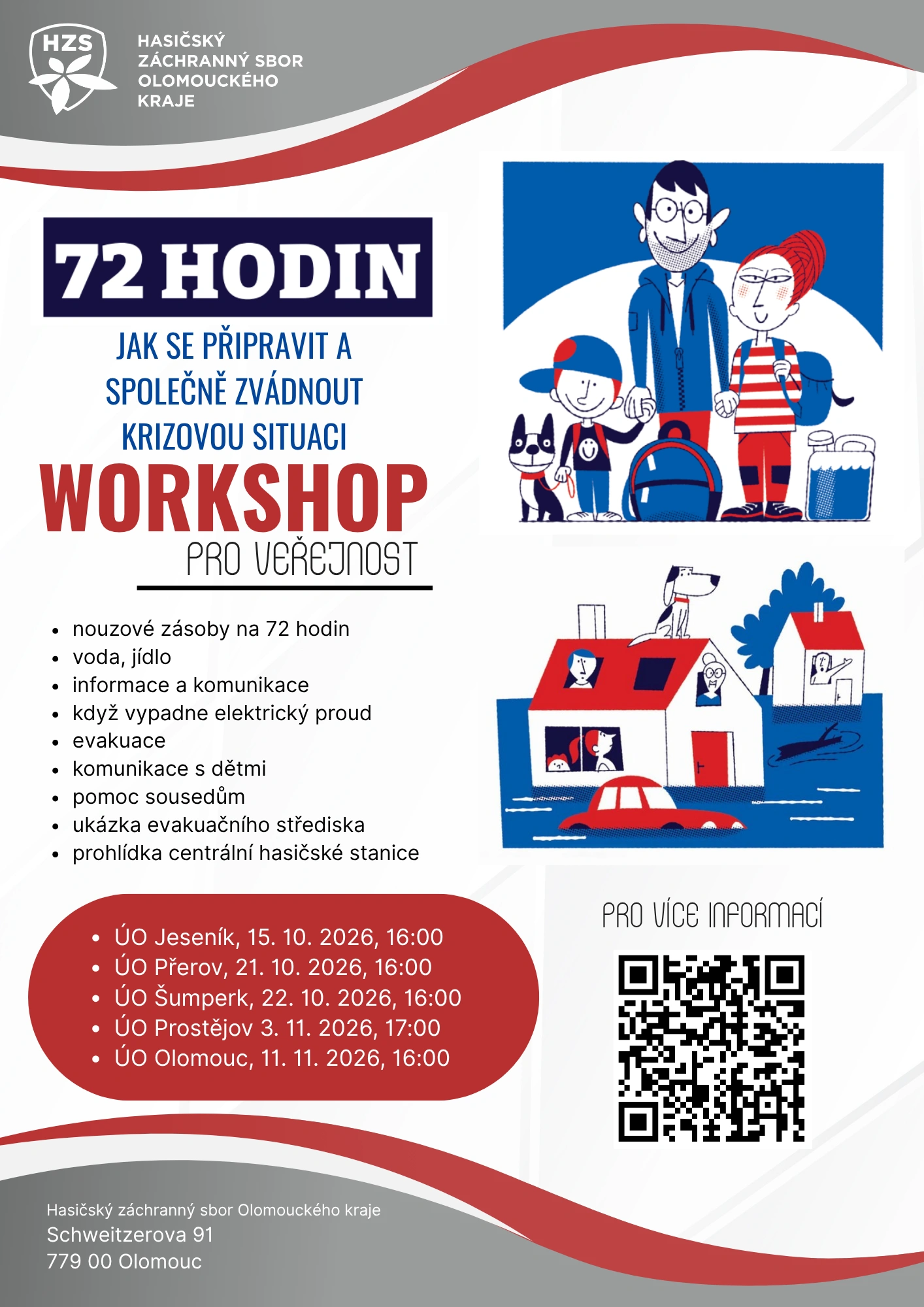 Jste připraveni zvládnout první tři dny krize? Pořádáme workshopy pro veřejnost
